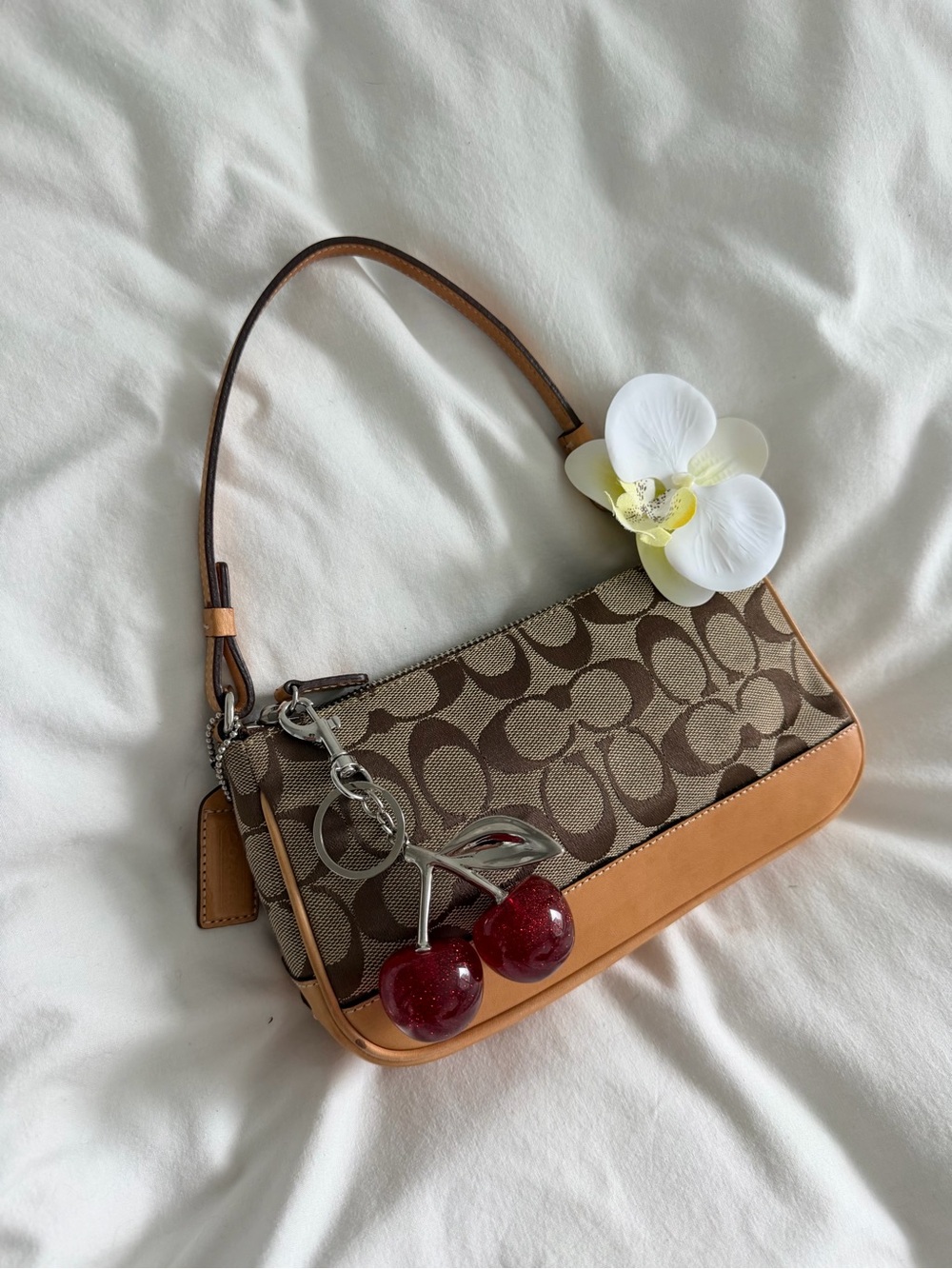 Vintage Coach Brown Canvas Demi Shoulder Bag